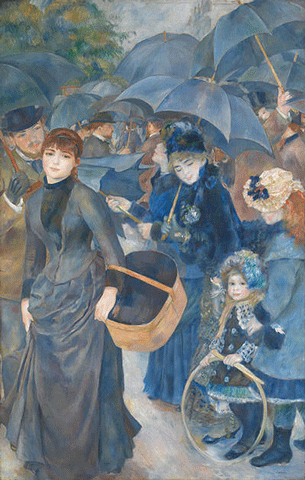 reproductie Les parapluies van Pierre-Auguste Renoir